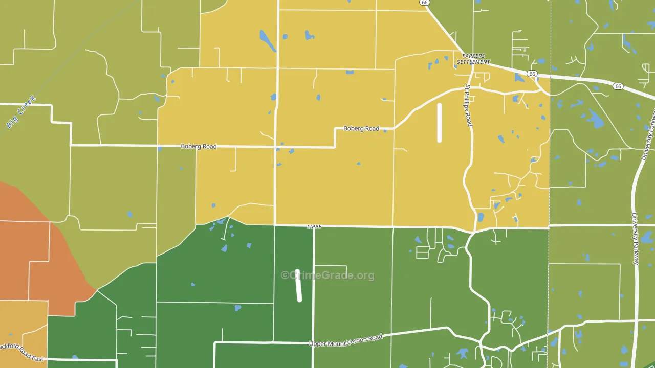Lippe, IN Map of Vandalism Rates