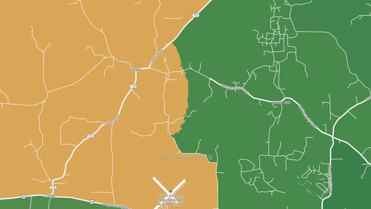 Lisbon, AR Map of Vandalism Rates