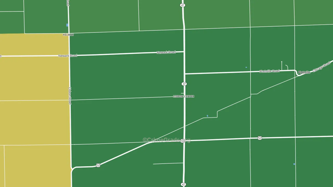 Lisbon Center, IL Map of Vandalism Rates