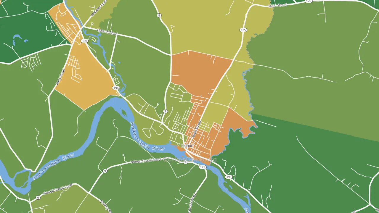 Lisbon Falls, ME Map of Vandalism Rates