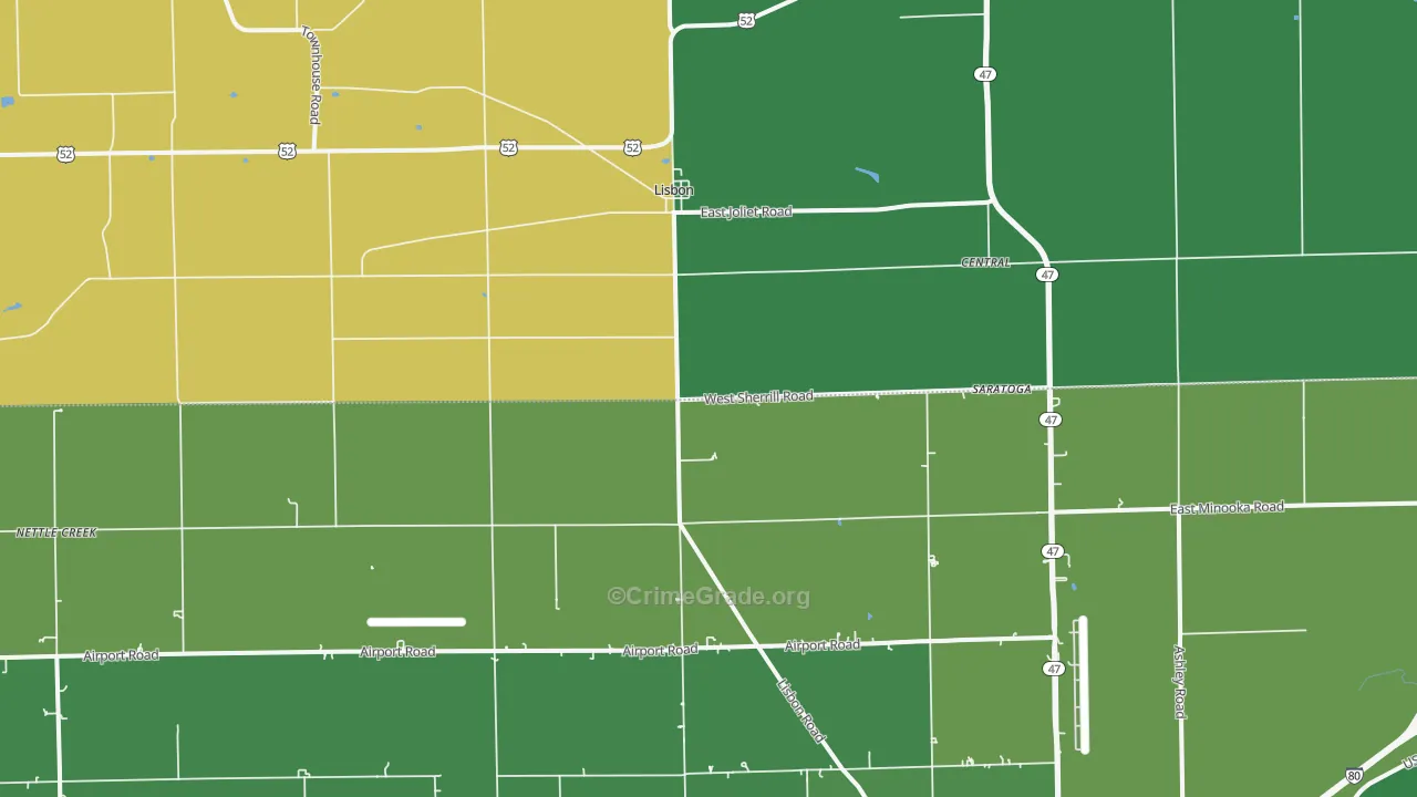 Lisbon, IL Map of Vandalism Rates