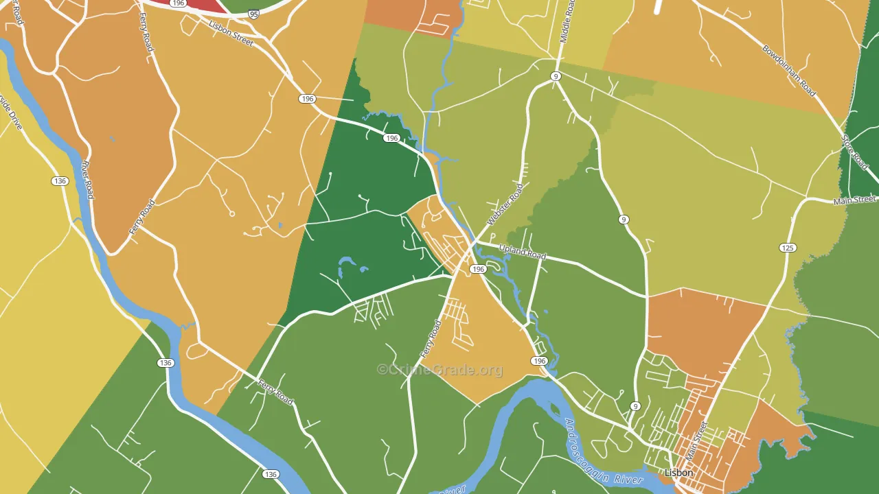 Lisbon, ME Map of Vandalism Rates