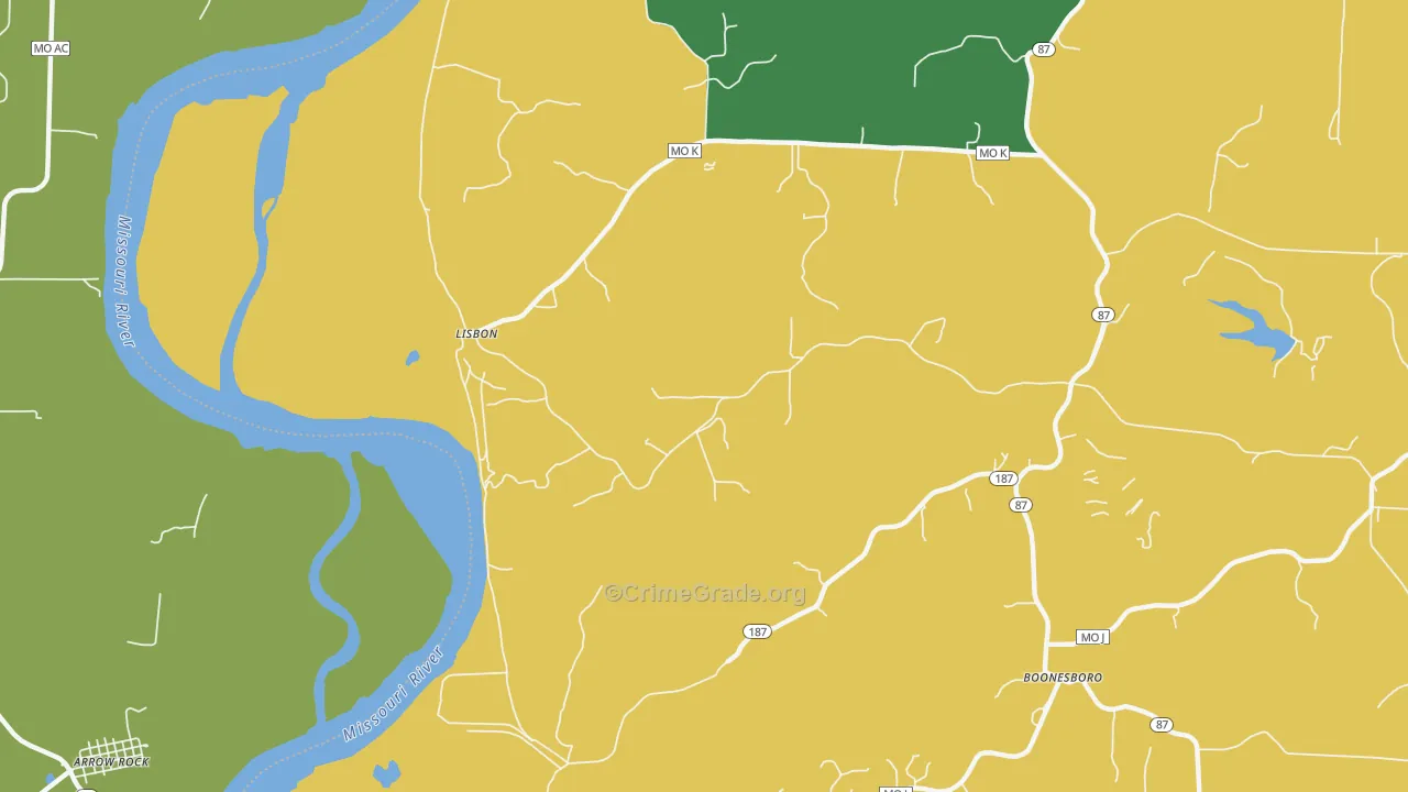 Lisbon, MO Map of Vandalism Rates