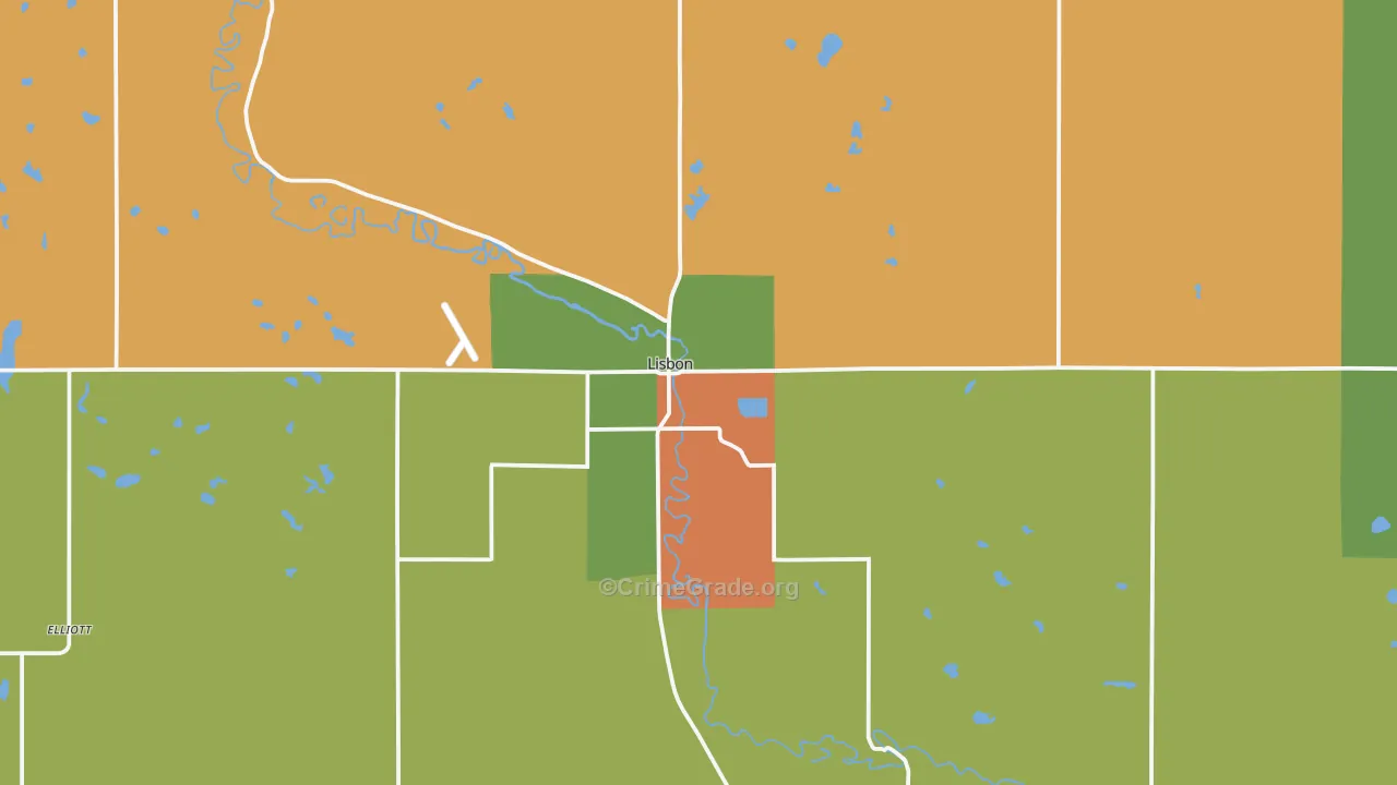 Lisbon, ND Map of Vandalism Rates
