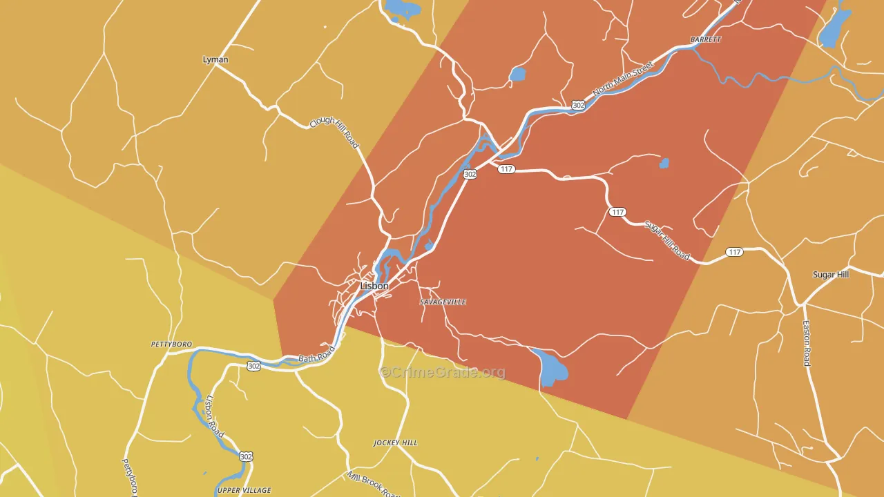 Lisbon, NH Map of Vandalism Rates