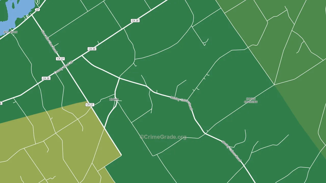 Lisbon, NY Map of Vandalism Rates
