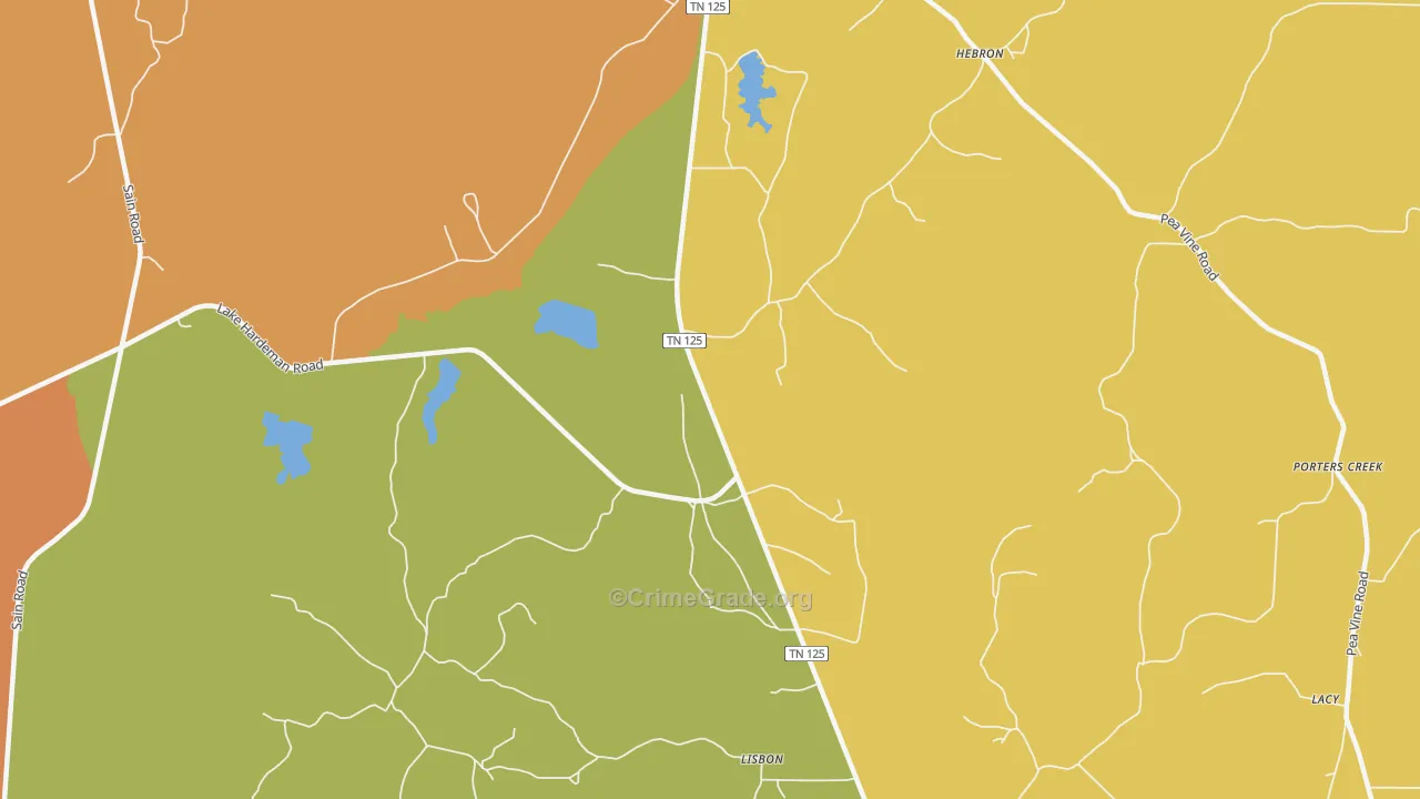 Lisbon, TN Map of Vandalism Rates
