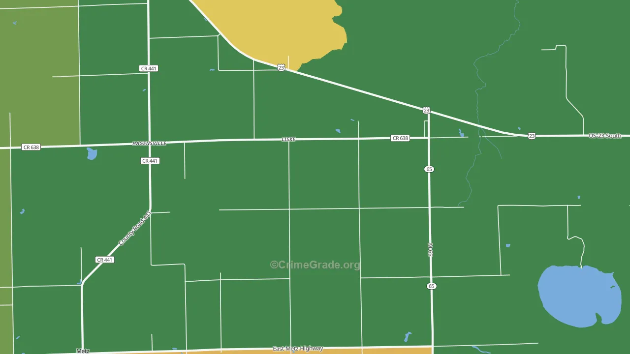 Liske, MI Map of Vandalism Rates