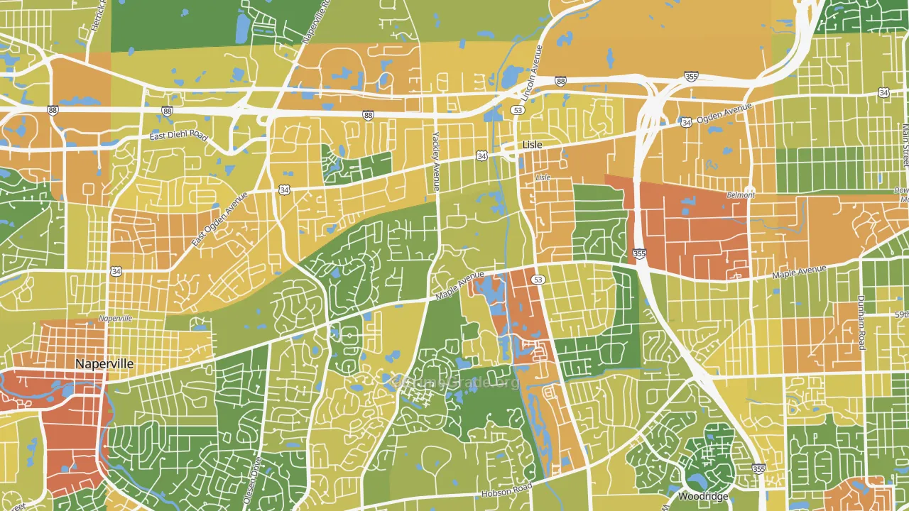 Lisle, IL Map of Vandalism Rates