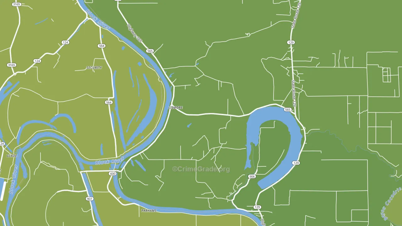 Lismore, LA Map of Vandalism Rates