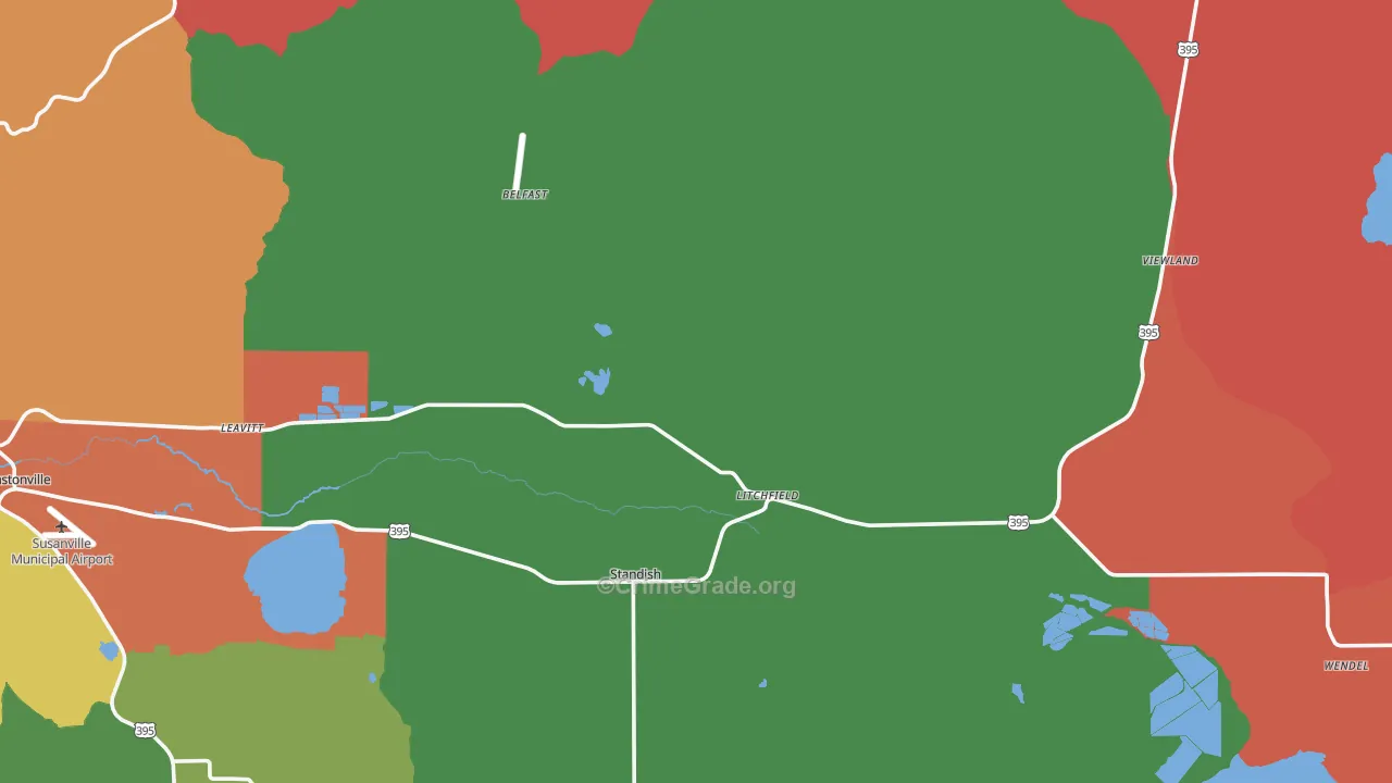 Litchfield, CA Map of Vandalism Rates