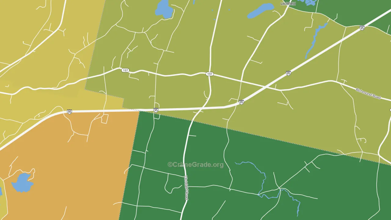 Litchfield Corners, ME Map of Vandalism Rates