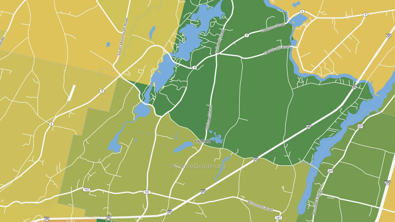 Litchfield, ME Map of Vandalism Rates