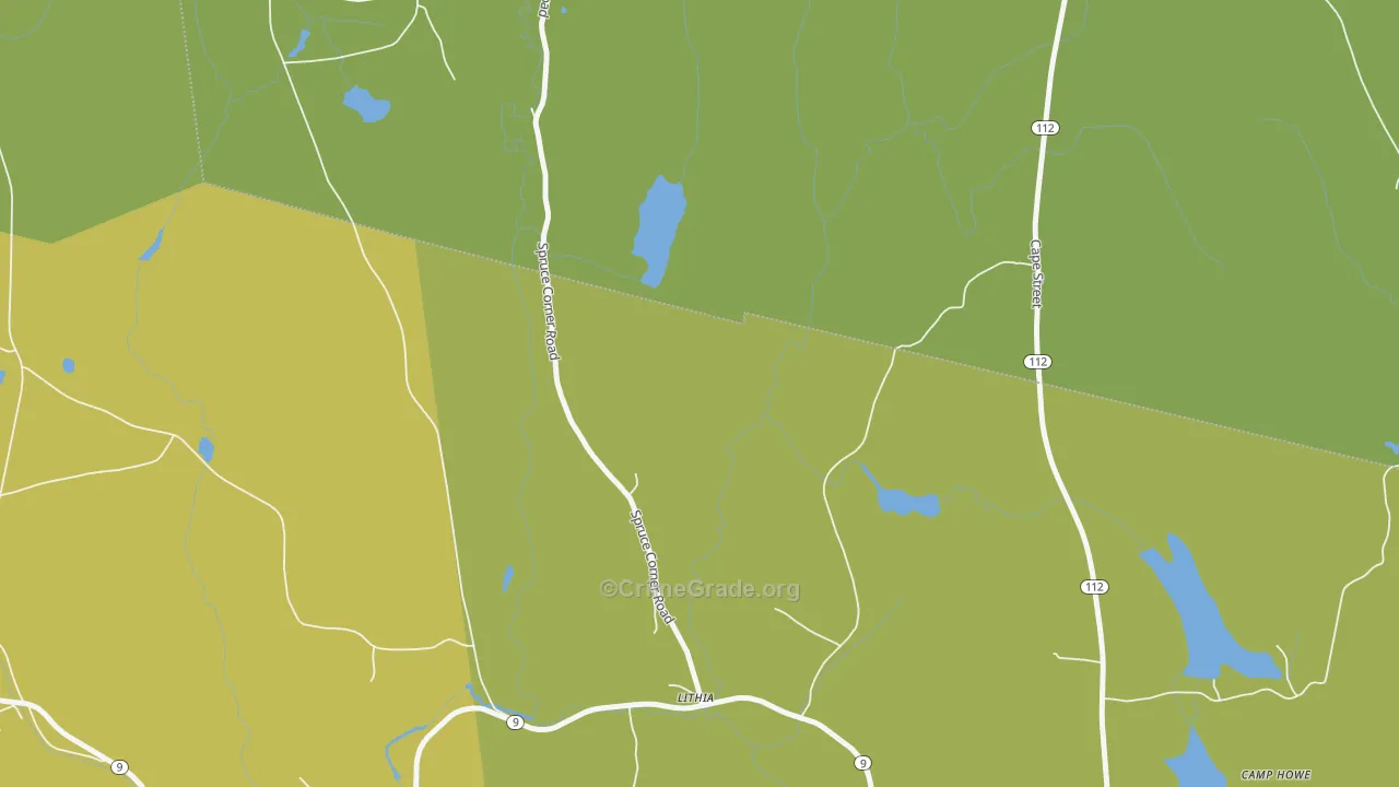 Lithia, MA Map of Vandalism Rates