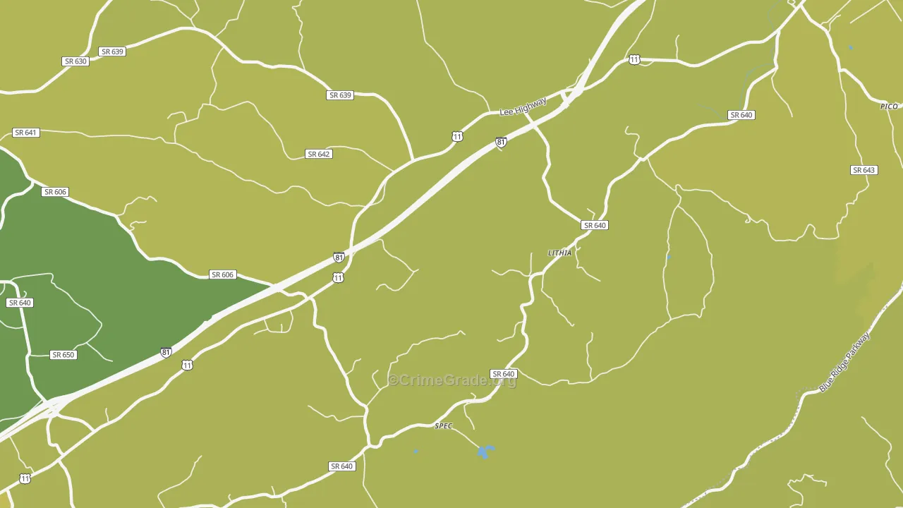 Lithia, VA Map of Vandalism Rates
