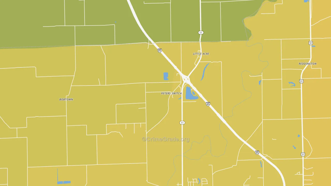 Little Acre, IN Map of Vandalism Rates