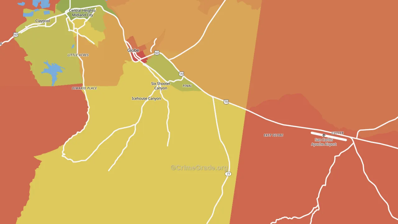 Little Acres, AZ Map of Vandalism Rates