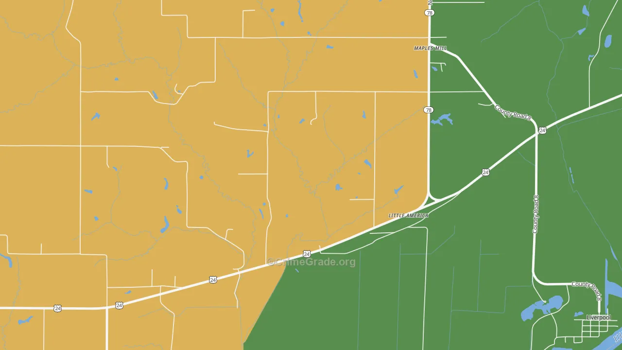 Little America, IL Map of Vandalism Rates