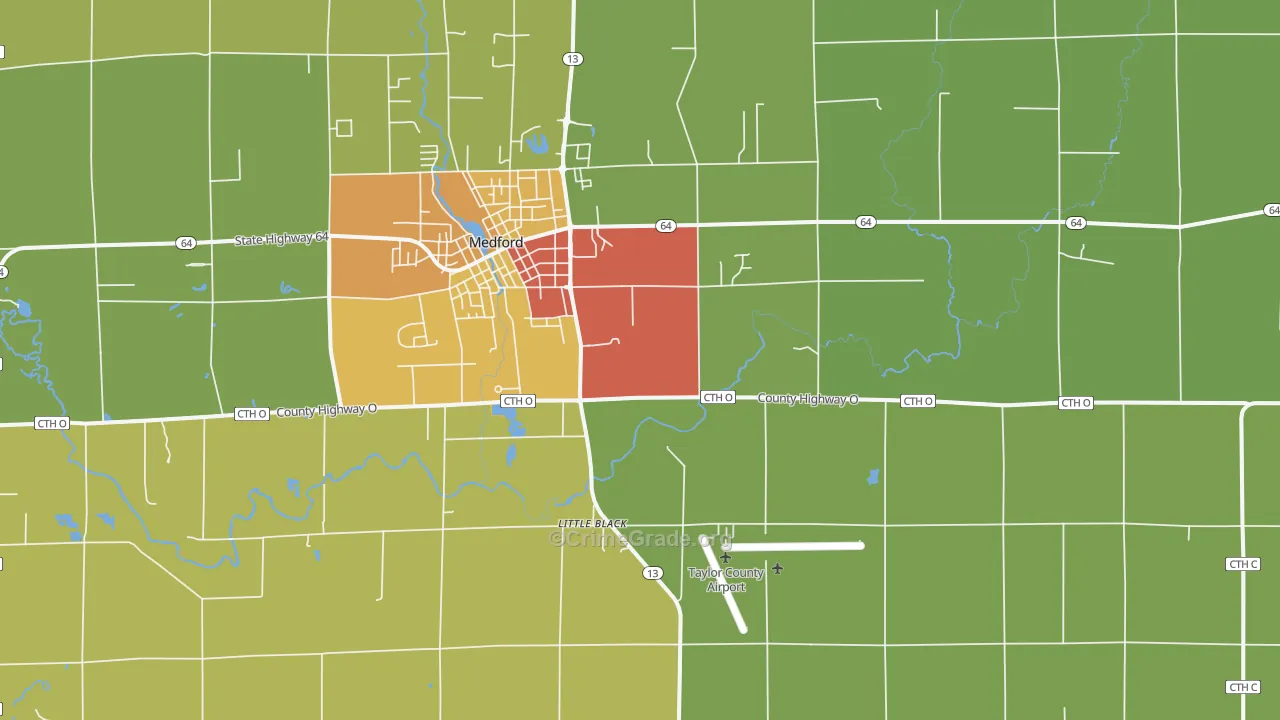Little Black, WI Map of Vandalism Rates