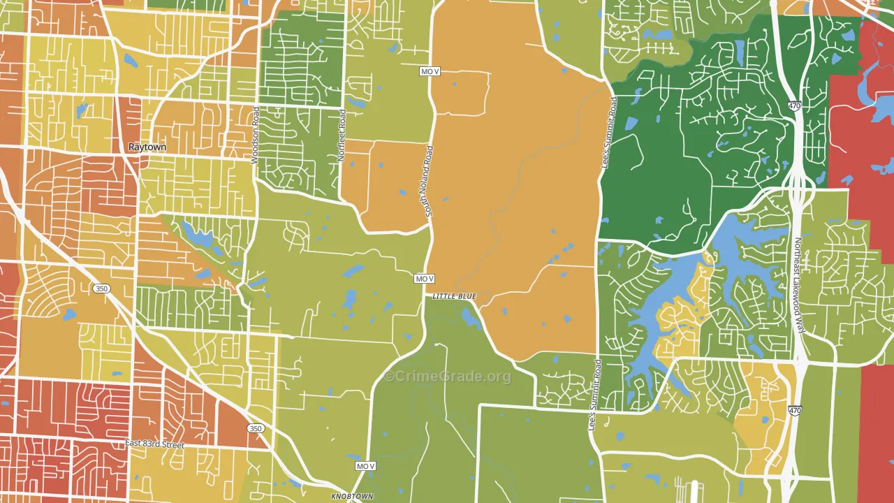 Little Blue Valley, Kansas City, MO Map of Vandalism Rates