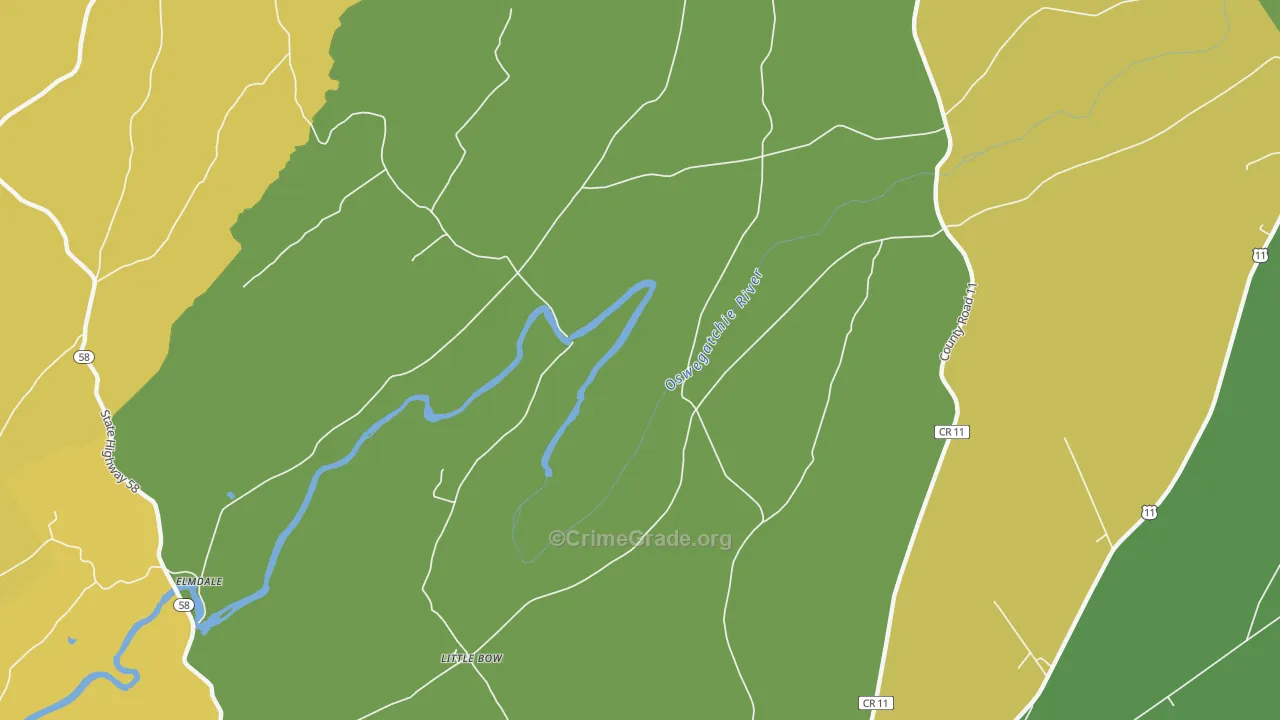 Little Bow, NY Map of Vandalism Rates