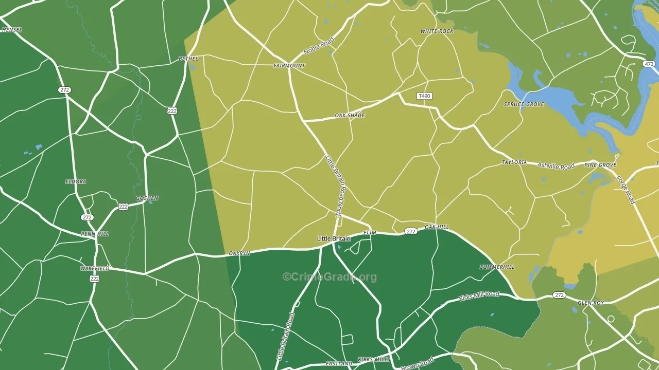 Little Britain, PA Map of Vandalism Rates