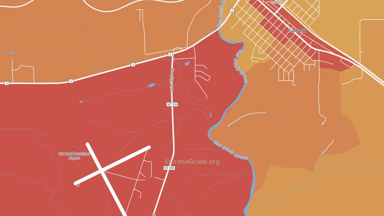 Little Browning, MT Map of Vandalism Rates