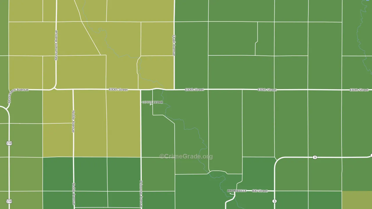 Little Cedar, IA Map of Vandalism Rates