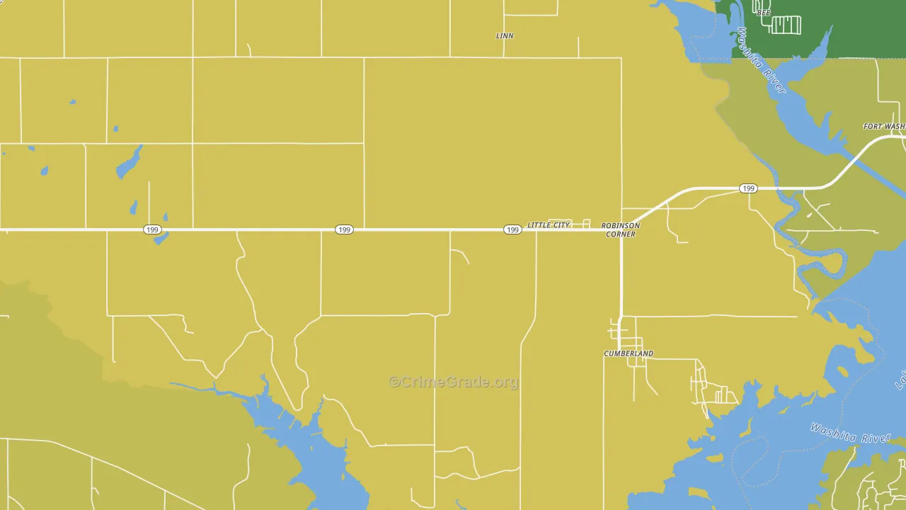 Little City, OK Map of Vandalism Rates