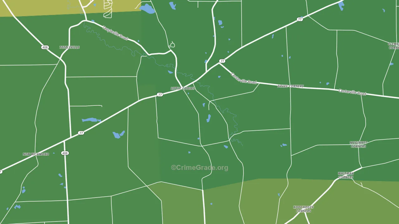 Little Cooley, PA Map of Vandalism Rates
