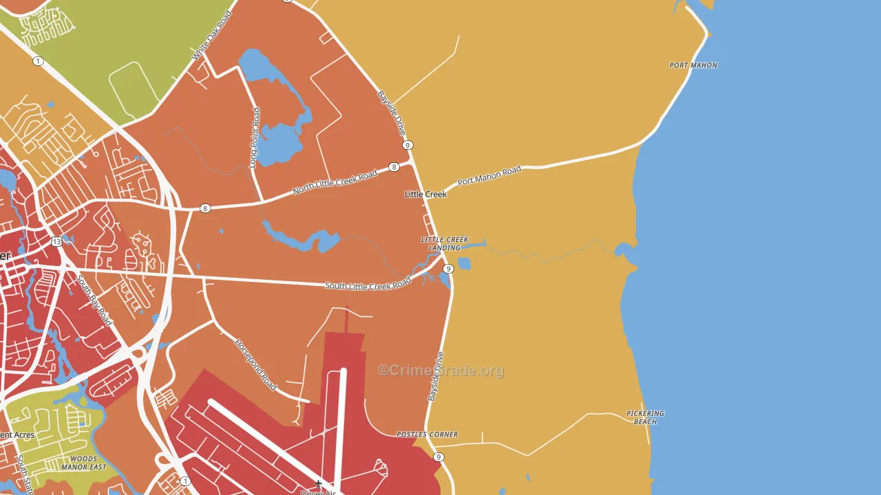 Little Creek, DE Map of Vandalism Rates