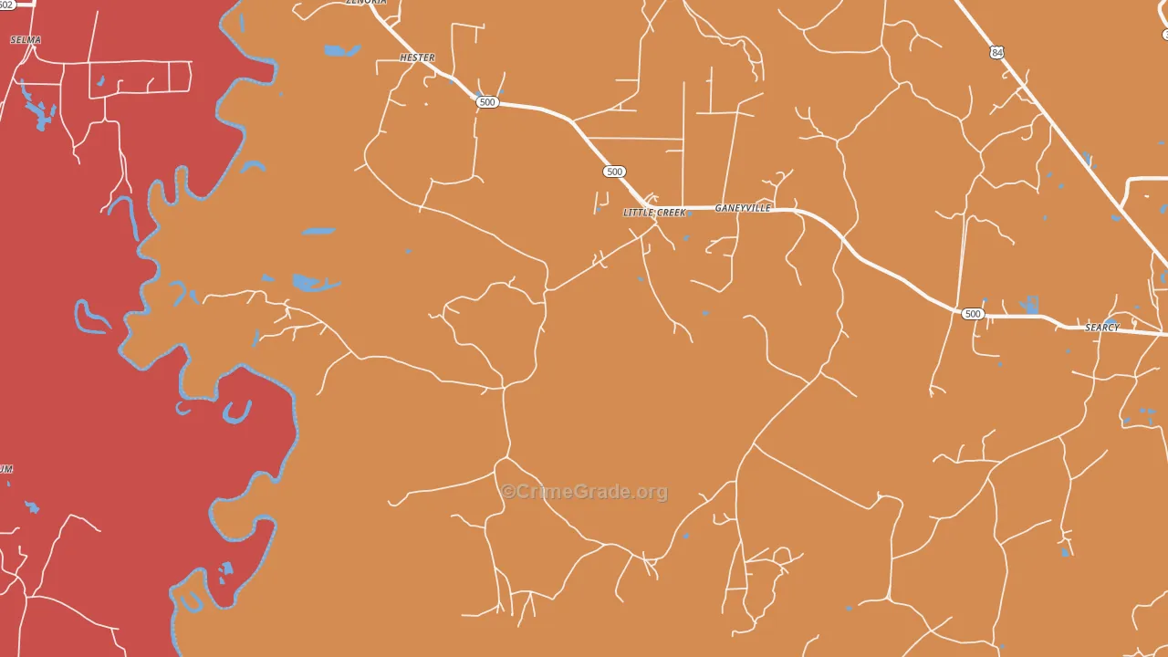 Little Creek, LA Map of Vandalism Rates