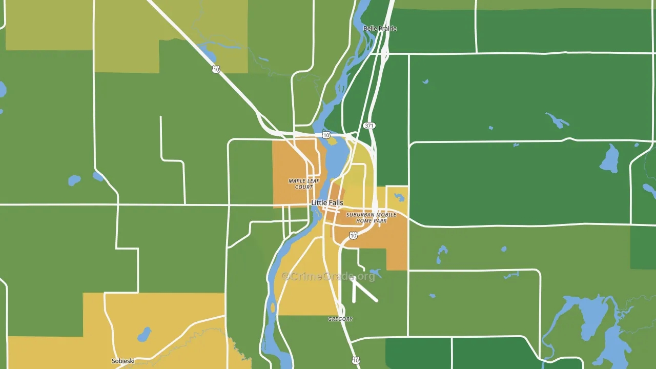 Little Falls, MN Map of Vandalism Rates