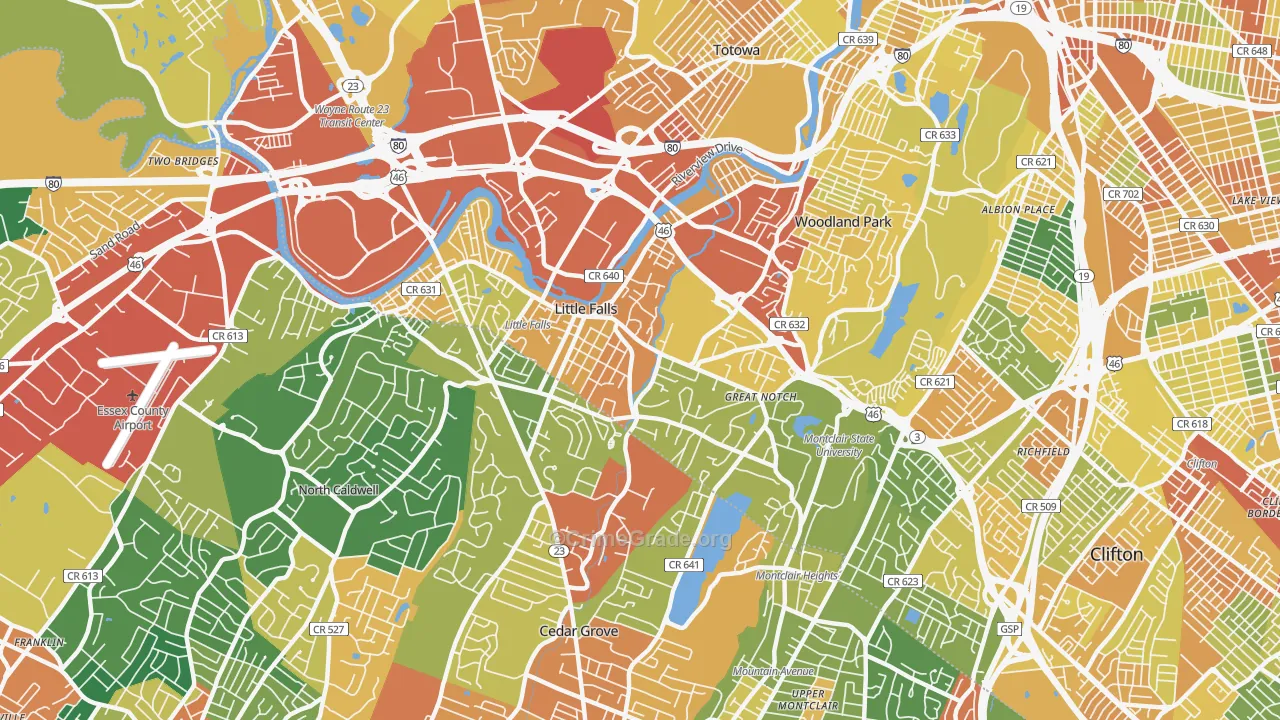 Little Falls, NJ Map of Vandalism Rates