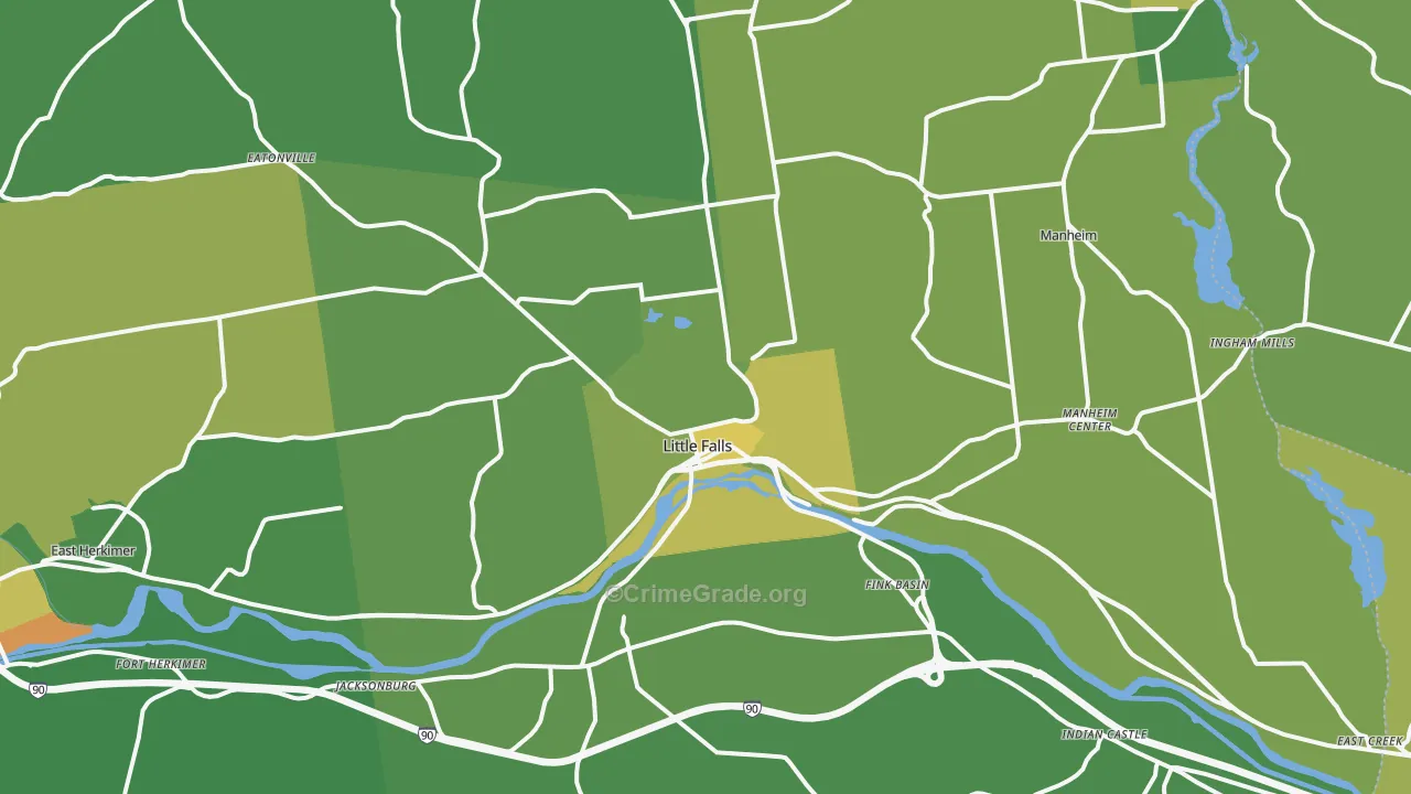 Little Falls, NY Map of Vandalism Rates