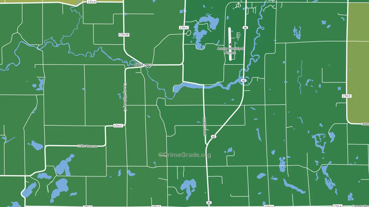 Little Falls, WI Map of Vandalism Rates