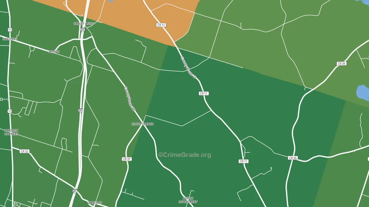 Little France, NY Map of Vandalism Rates