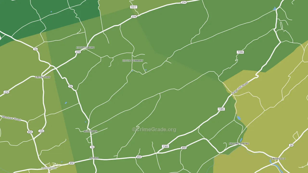 Little Germany, PA Map of Vandalism Rates