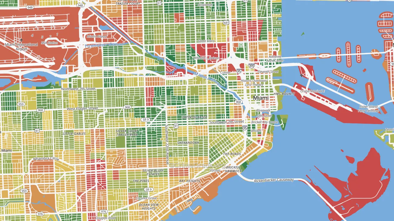 Little Havana, Miami, FL Map of Vandalism Rates