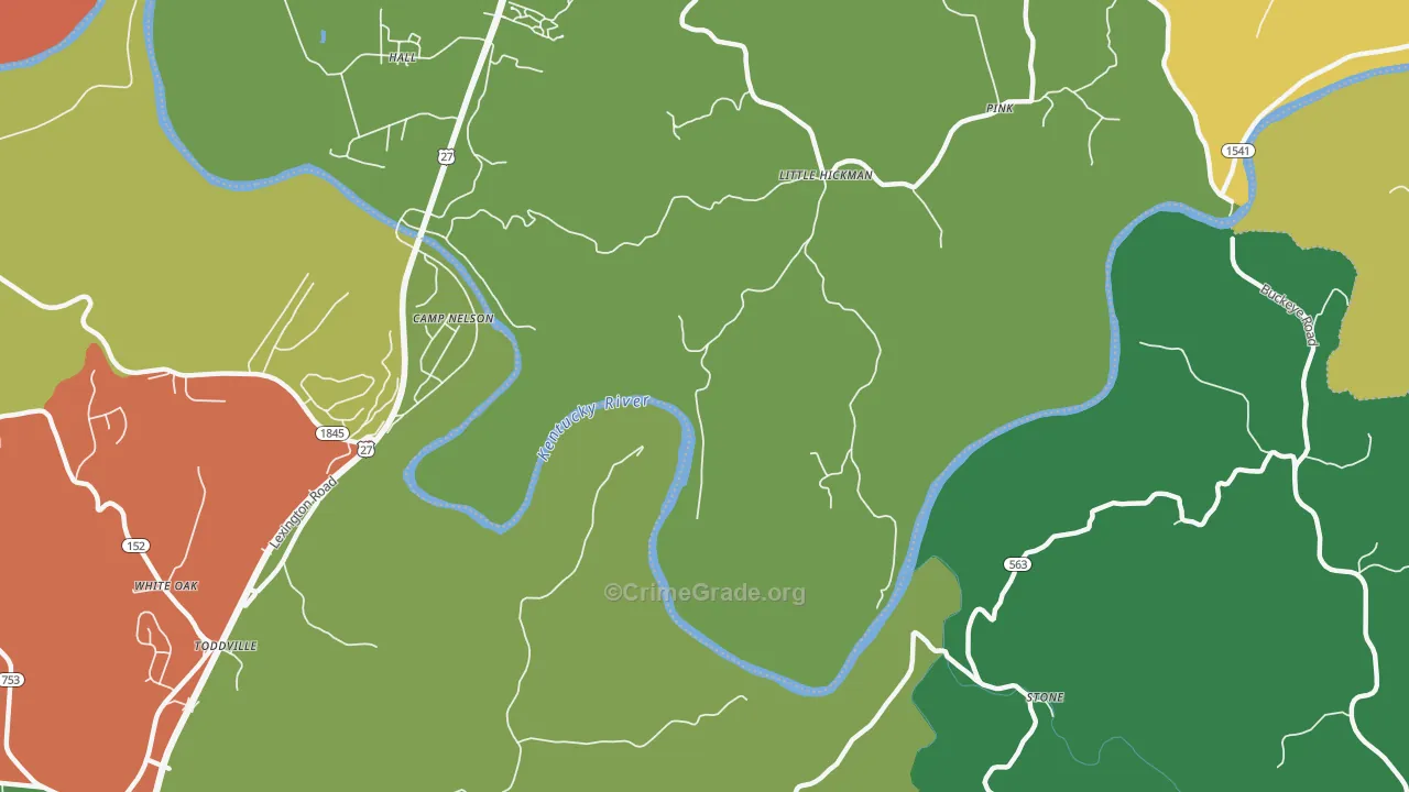 Little Hickman, KY Map of Vandalism Rates