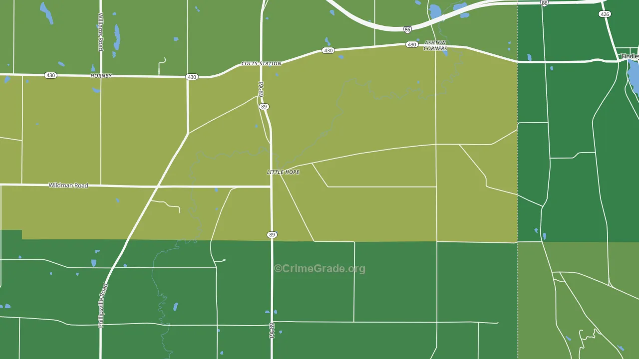Little Hope, PA Map of Vandalism Rates