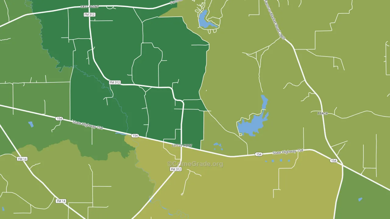 Little Hope, TX Map of Vandalism Rates