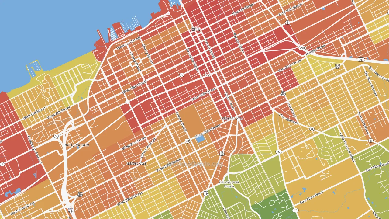 Little Italy, Erie, PA Map of Vandalism Rates