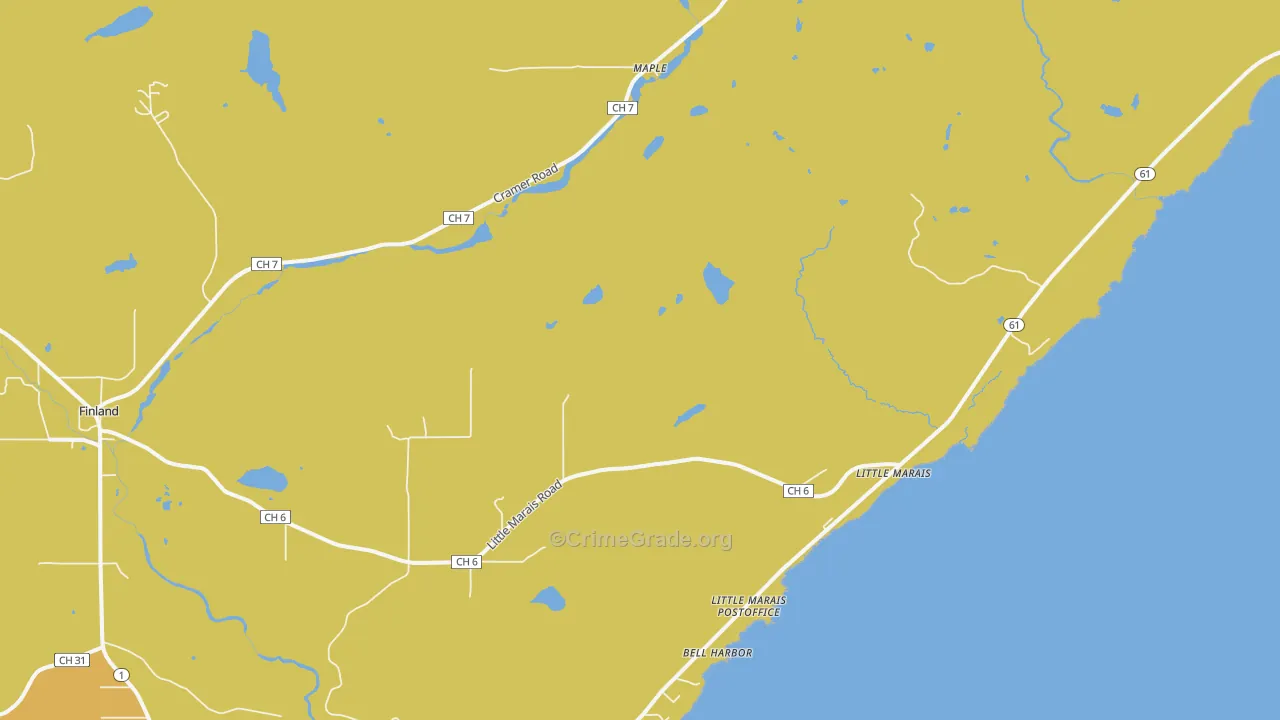 Little Marais, MN Map of Vandalism Rates