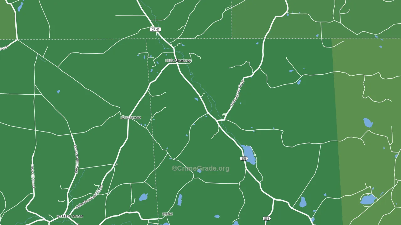 Little Meadows, PA Map of Vandalism Rates