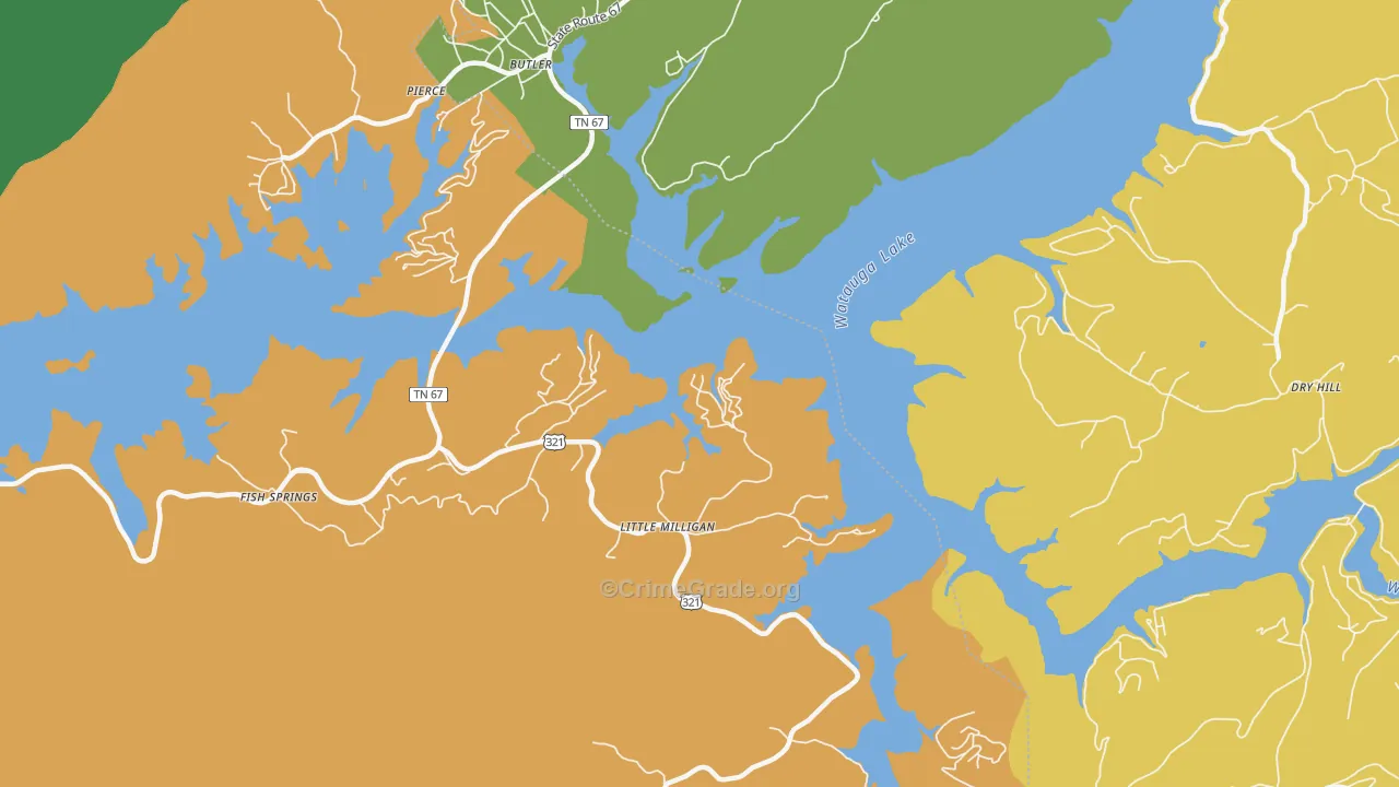 Little Milligan, TN Map of Vandalism Rates