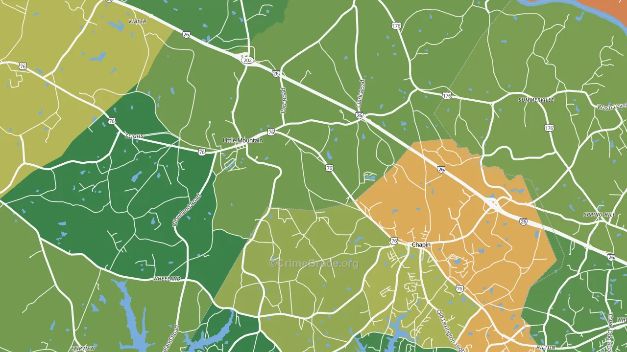 Little Mountain, SC Map of Vandalism Rates