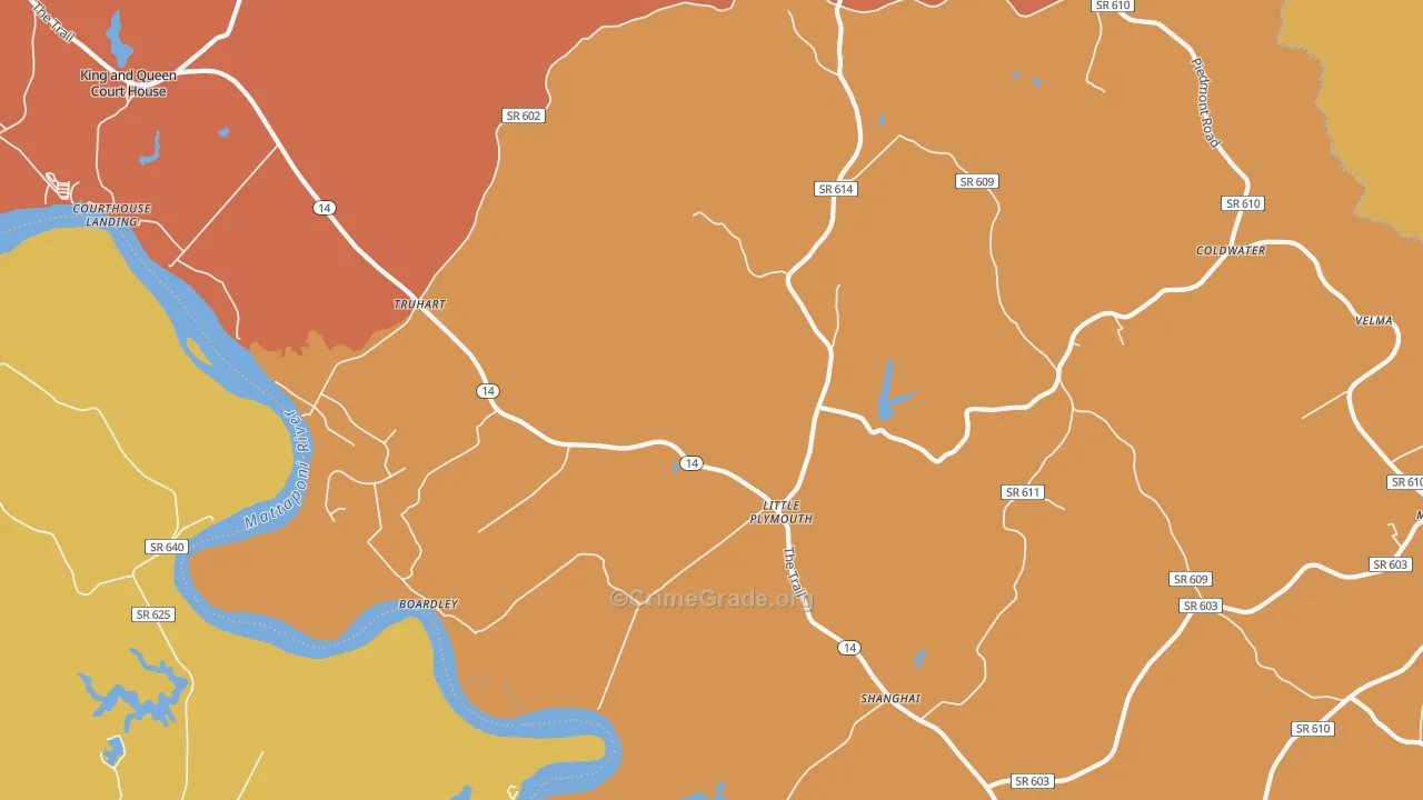 Little Plymouth, VA Map of Vandalism Rates