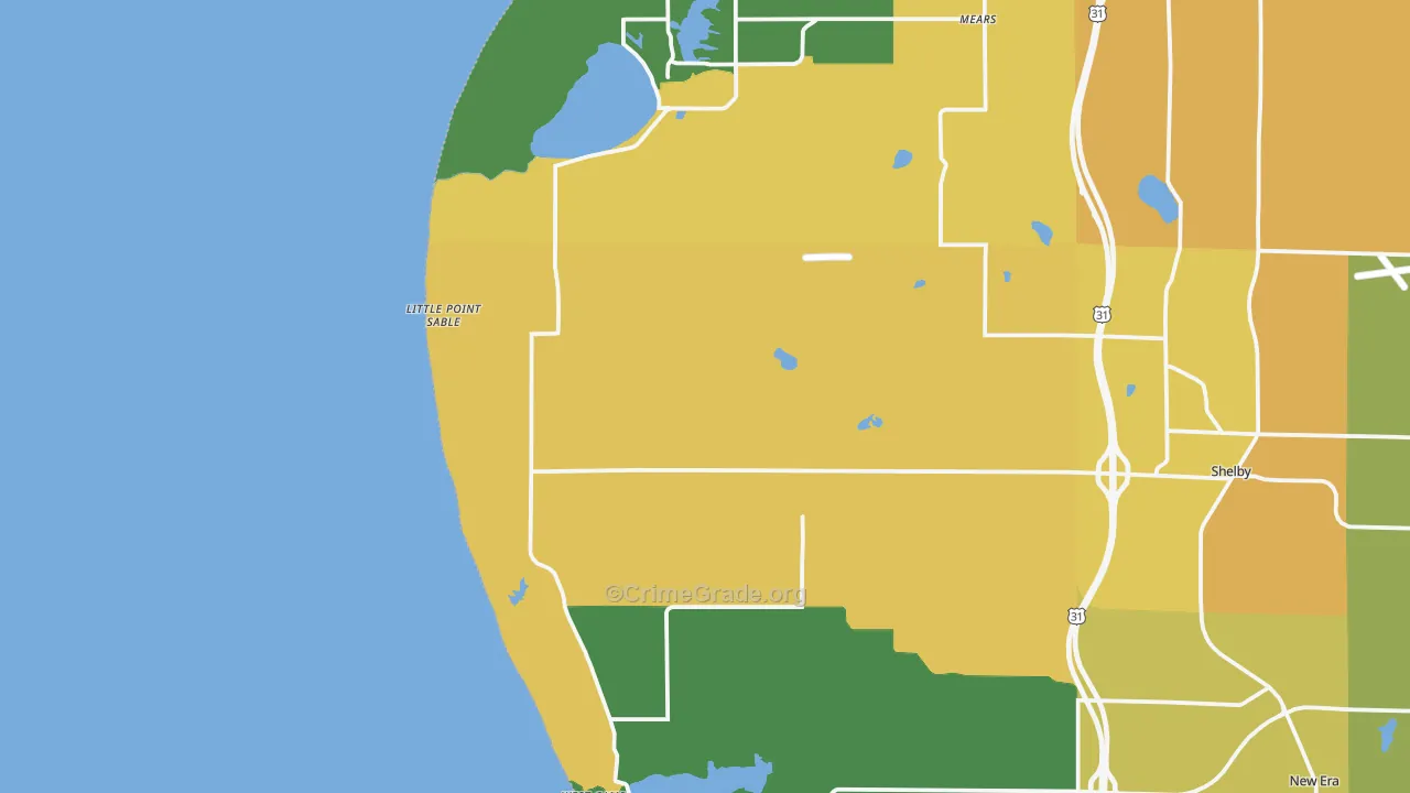 Little Point Sable, MI Map of Vandalism Rates