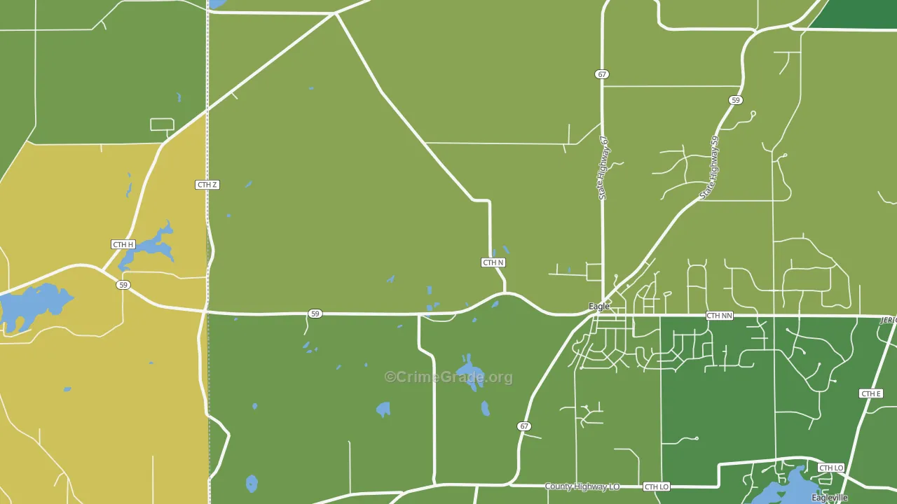 Little Prairie, WI Map of Vandalism Rates